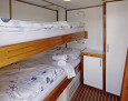 Gulet interior, Bunks bed cabin single use