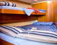 Jeanneau sloop cutter interior, Double bunks bed