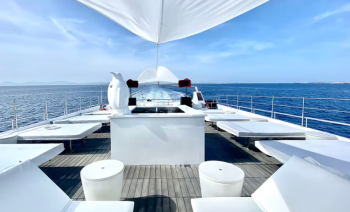 Ibiza Full Day Catamaran Event from Playa d’en Bossa to Cala Jondal